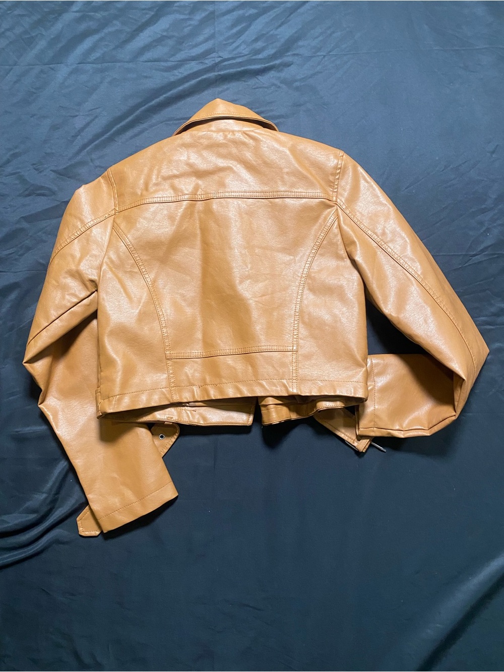 Forever 21 Cognac Faux Leather Moto Jacket - Picture 5 of 6